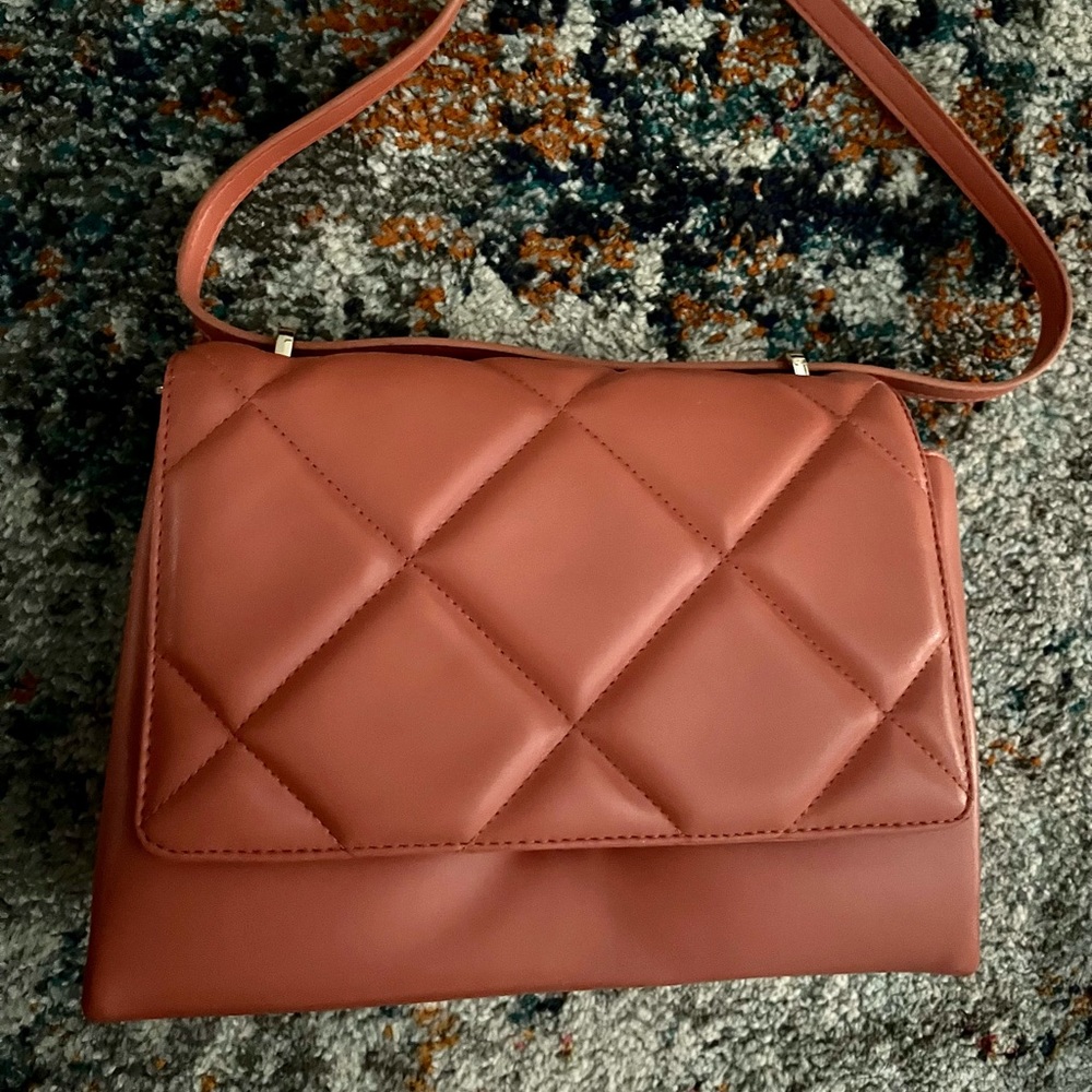 Square Woven Satchel Handbag - A New Day Apricot